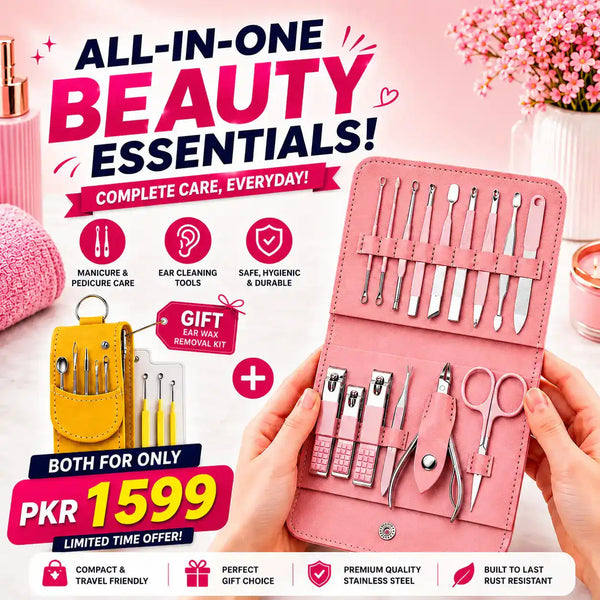 16-Piece Manicure Pedicure Set with + Free Earwax Kit Gift